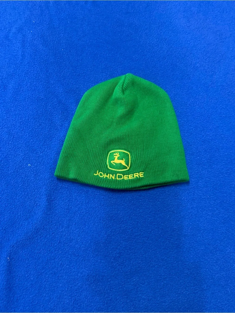 John Deere Green Knit Hat with Yellow Logo Embroidery kids